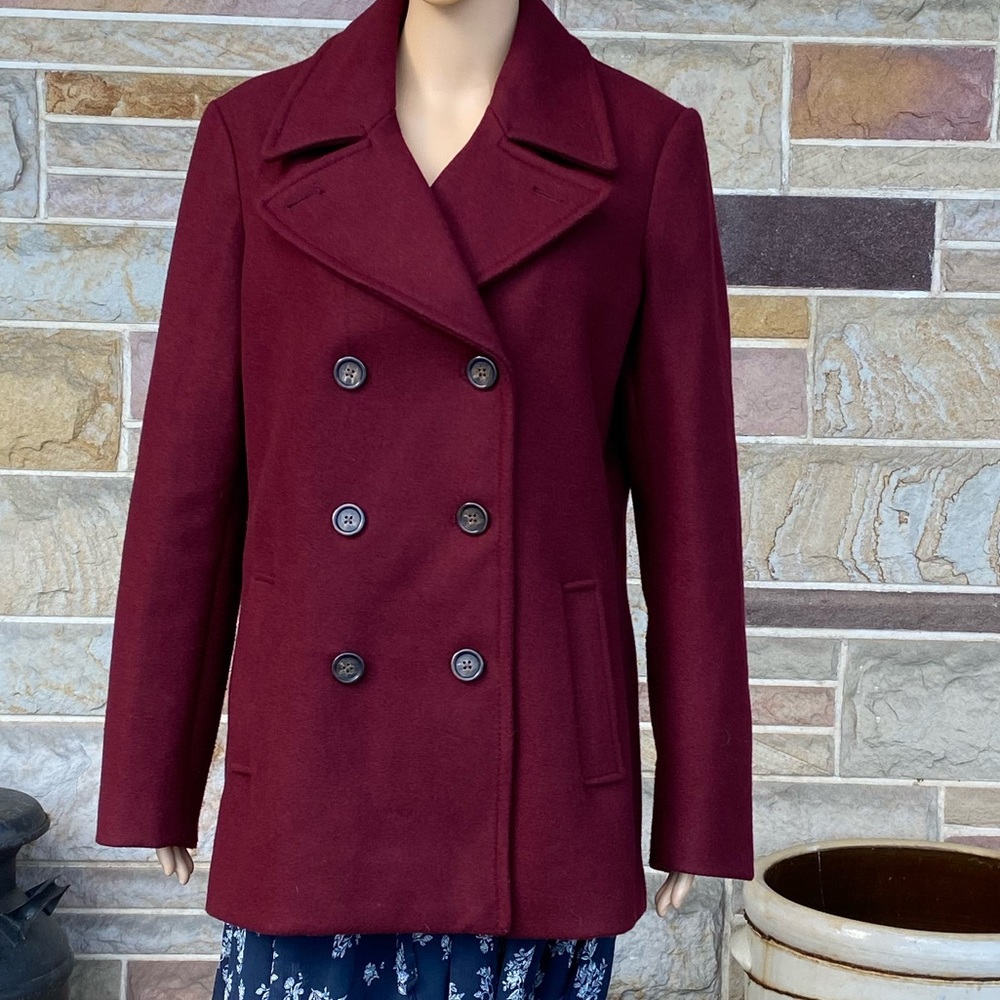 Old Navy Classic Burgundy Pea Coat